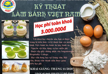 Thông báo tuyển sinh lớp nghề: Kỹ thuật làm bánh Việt Nam